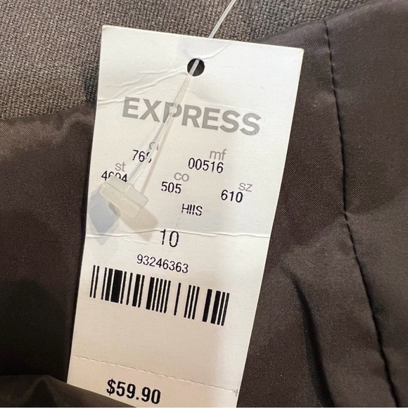 Express Greyish Brown High Waist Mini Pencil Skirt Size 10 - Picture 4 of 8